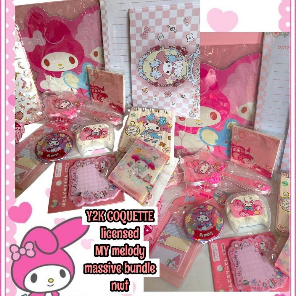 Y2K PINK COQUETTE LICENSED HUGE MY MELODY BUNDLE NWT